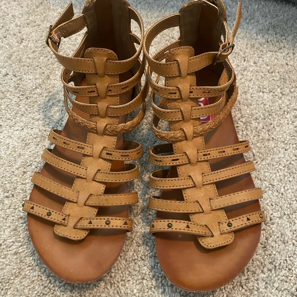Brown gladiator sandals
